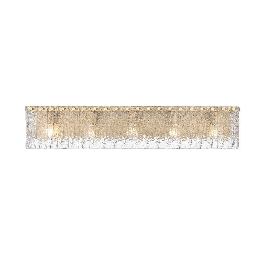 Z-Lite Glacier 37" 5-Light Modern Gold Clear Glass Shade Vanity Light