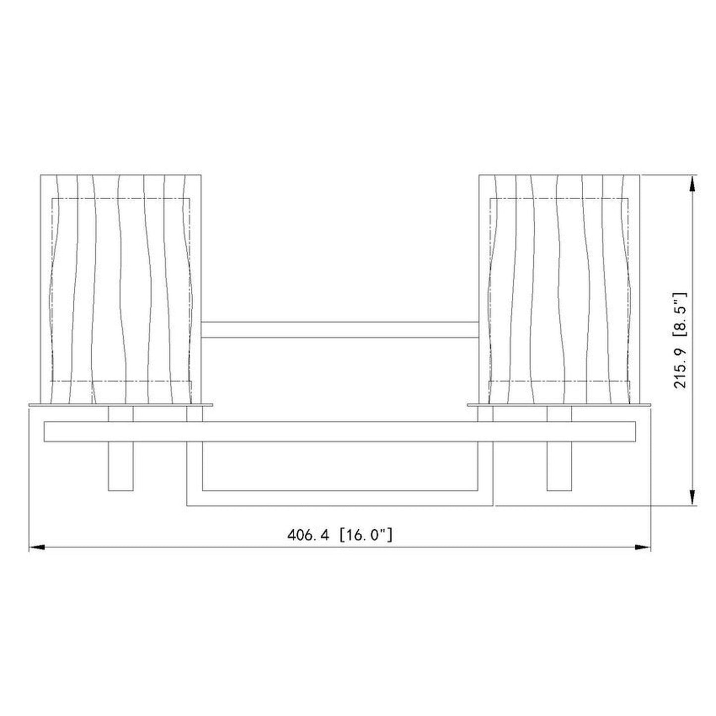 Z-Lite Grayson 16" 2-Light Brushed Nickel and Clear With Etched Opal Glass Shade Vanity Light