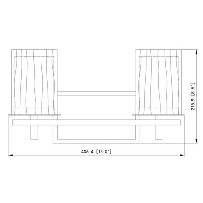 Z-Lite Grayson 16" 2-Light Brushed Nickel and Clear With Etched Opal Glass Shade Vanity Light