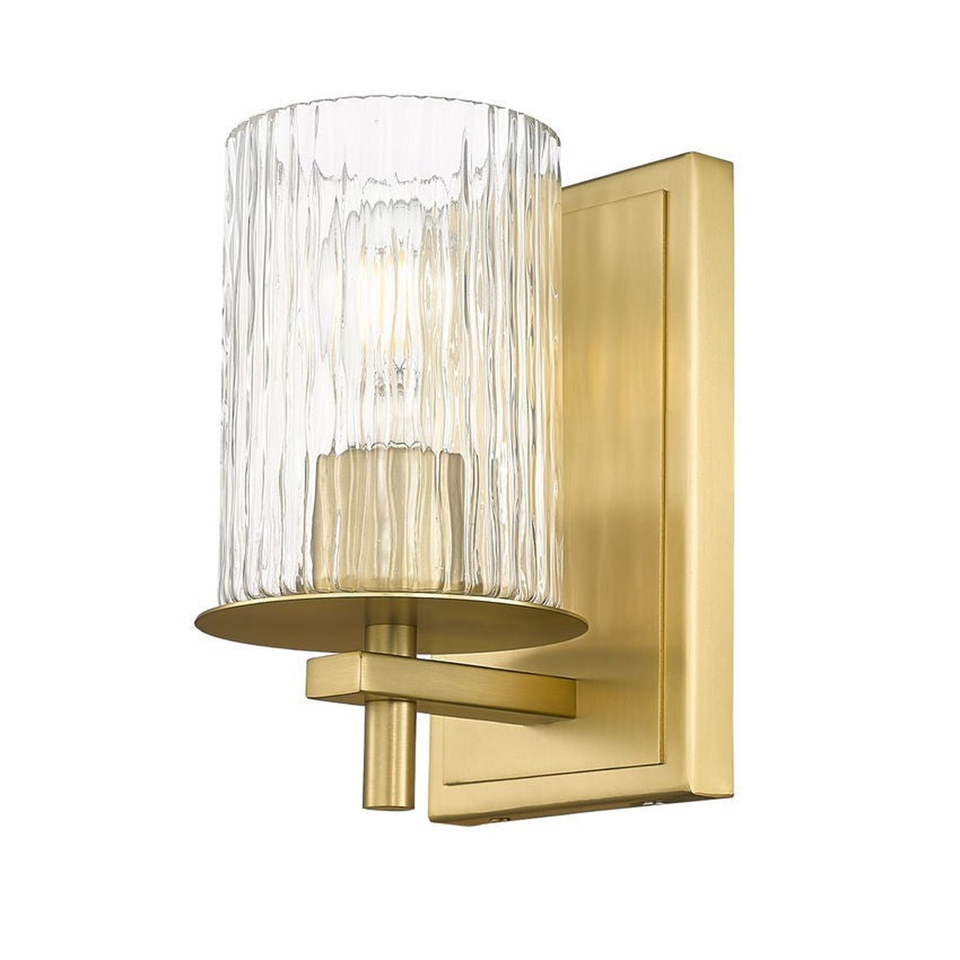 Z-Lite Grayson 5" 1-Light Modern Gold and Clear With Etched Opal Glass Shade Wall Sconce