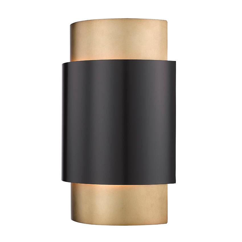 Z-Lite Harlech 2-Light Bronze and Rubbed Brass Steel Wall Sconce