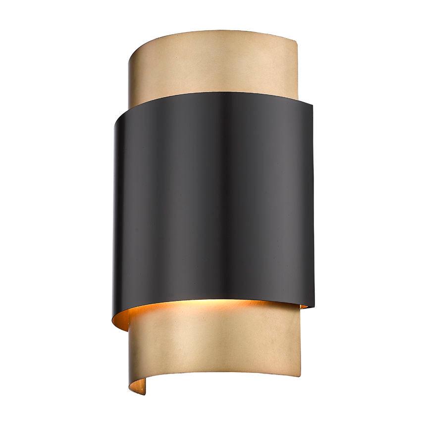 Z-Lite Harlech 2-Light Bronze and Rubbed Brass Steel Wall Sconce