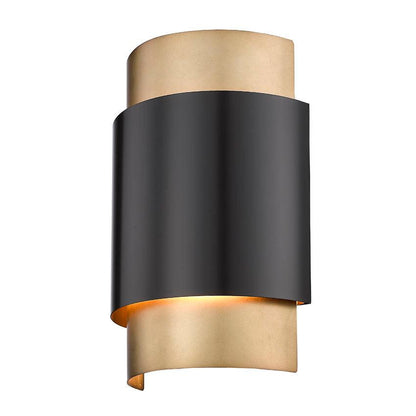 Z-Lite Harlech 2-Light Bronze and Rubbed Brass Steel Wall Sconce