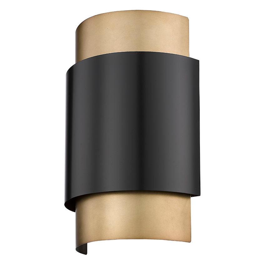 Z-Lite Harlech 2-Light Bronze and Rubbed Brass Steel Wall Sconce