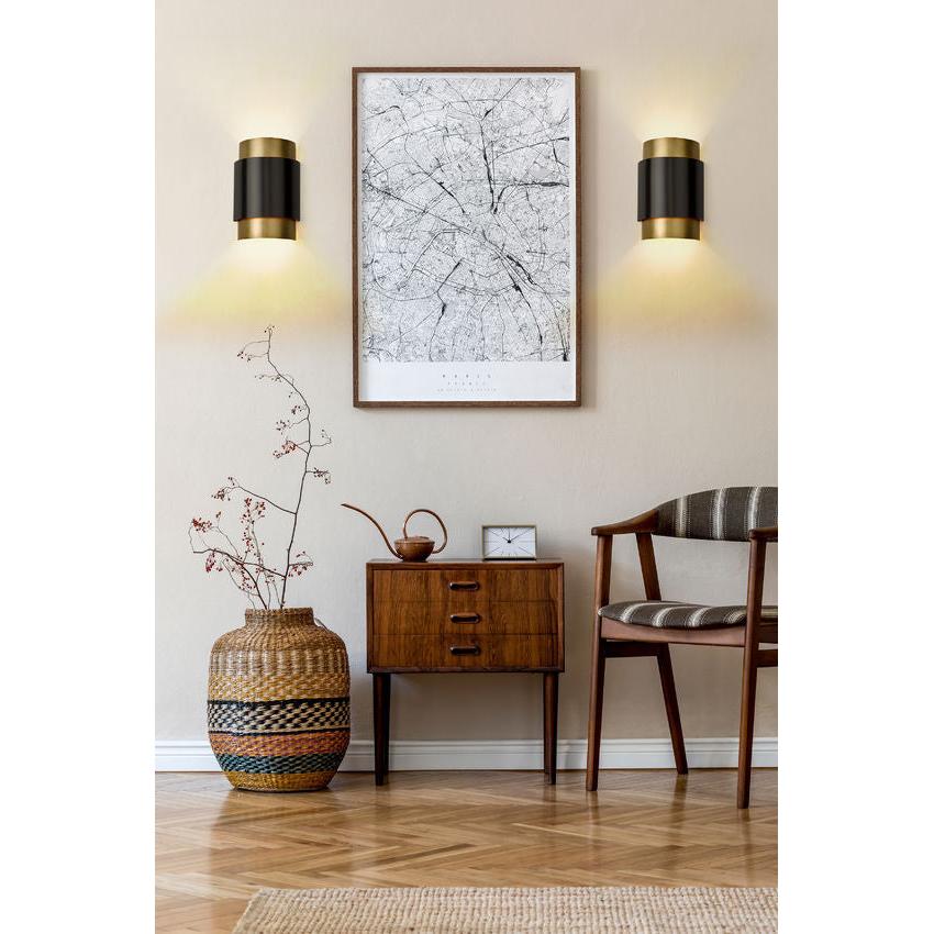 Z-Lite Harlech 2-Light Bronze and Rubbed Brass Steel Wall Sconce