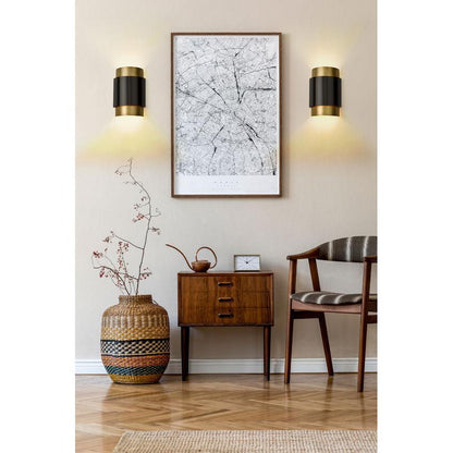 Z-Lite Harlech 2-Light Bronze and Rubbed Brass Steel Wall Sconce