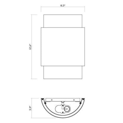 Z-Lite Harlech 2-Light Bronze and Rubbed Brass Steel Wall Sconce