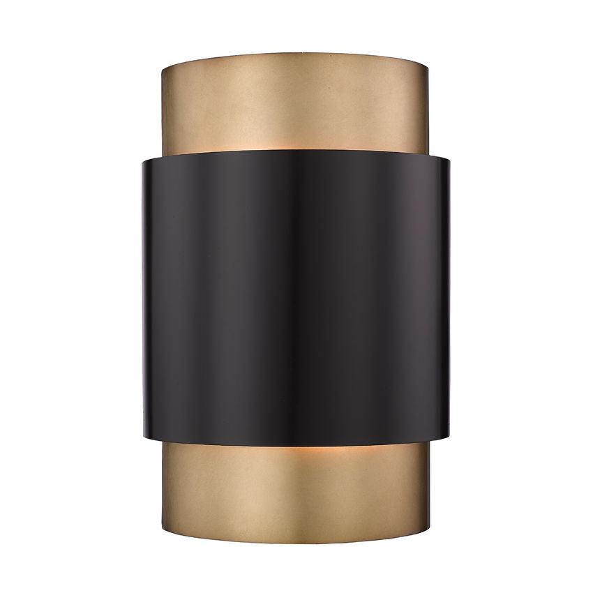 Z-Lite Harlech 2-Light Bronze and Rubbed Brass Steel Wall Sconce