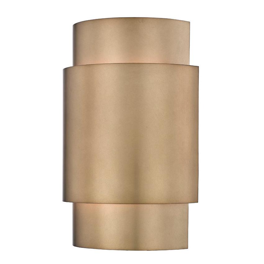 Z-Lite Harlech 2-Light Rubbed Brass Steel Wall Sconce