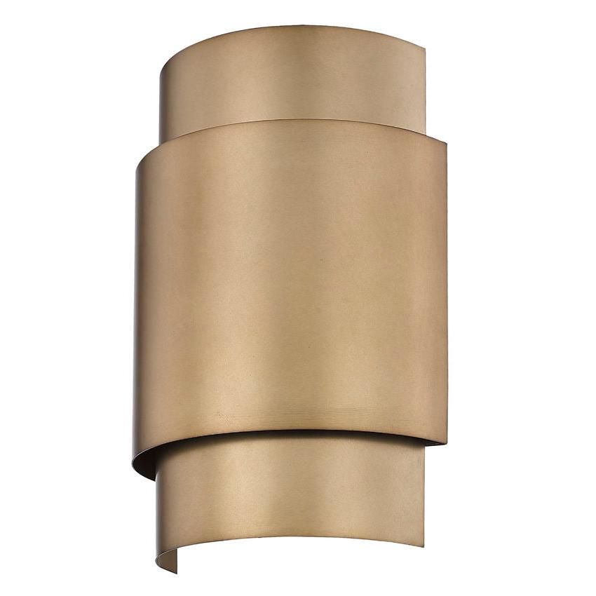 Z-Lite Harlech 2-Light Rubbed Brass Steel Wall Sconce