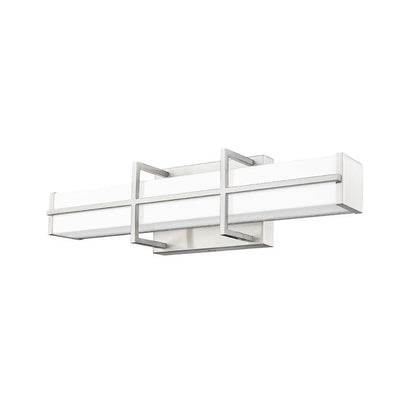 Z-Lite Harrison 18" 1-Light LED Brushed Nickel and Frosted Shade Vanity Light