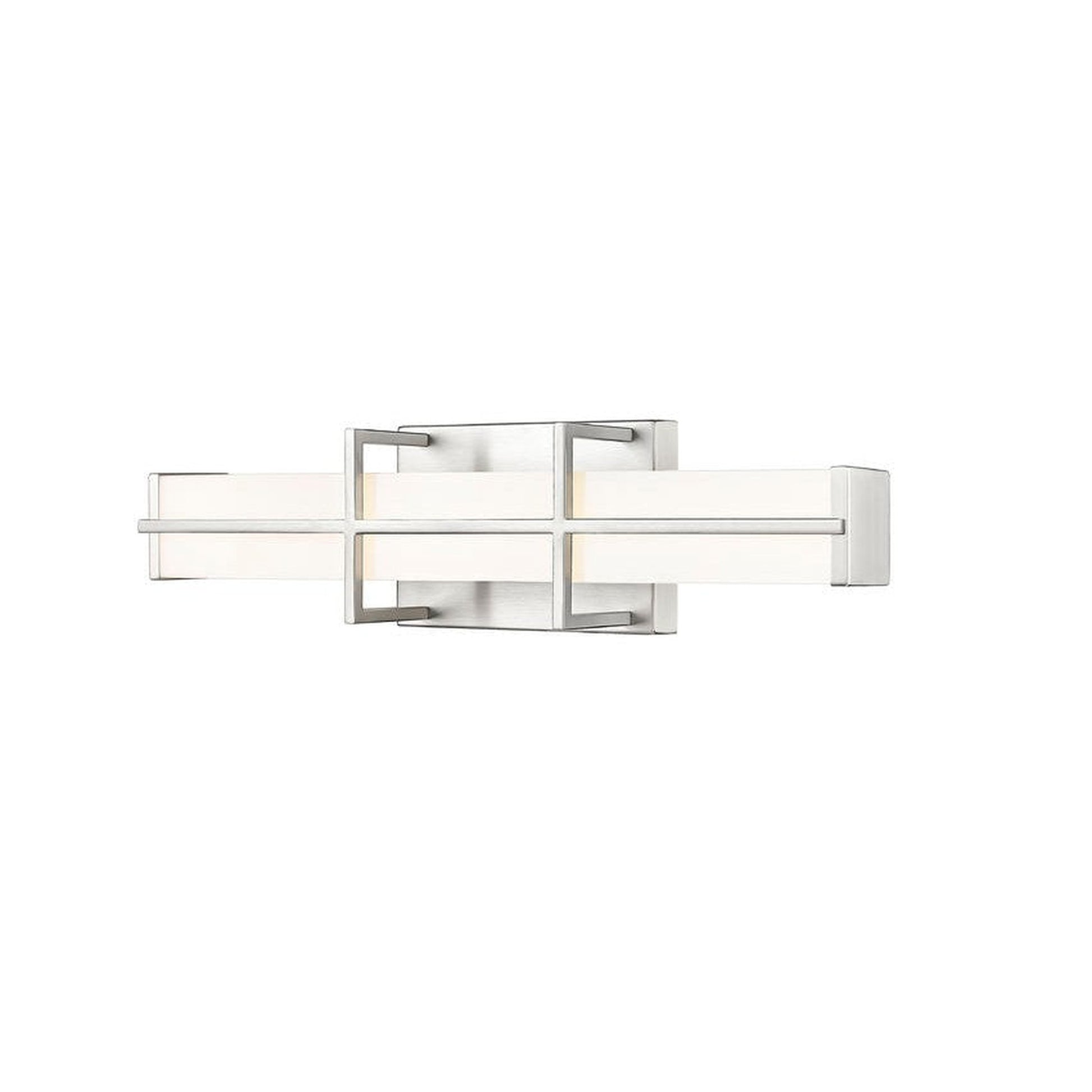 Z-Lite Harrison 18" 1-Light LED Brushed Nickel and Frosted Shade Vanity Light