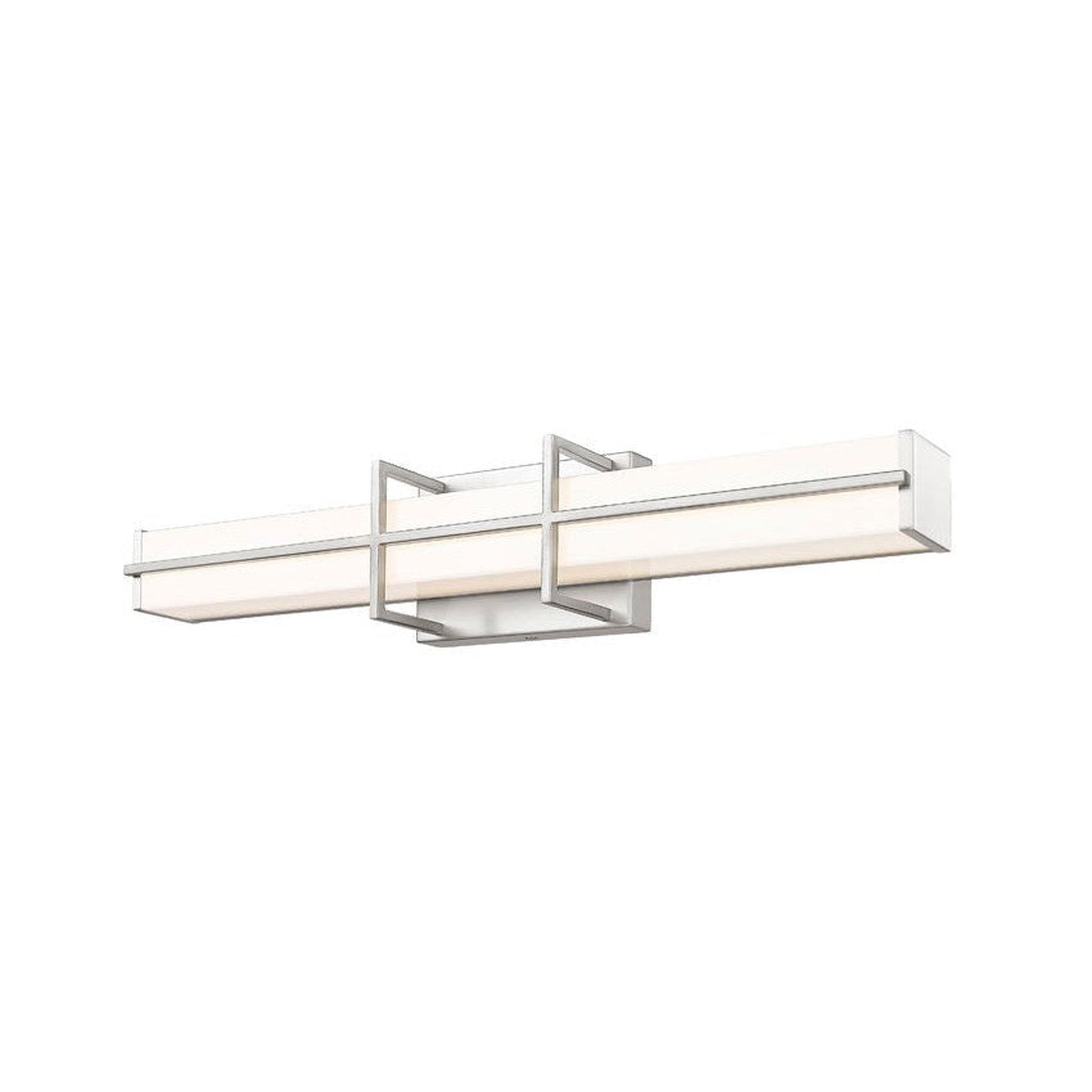 Z-Lite Harrison 25" 1-Light LED Brushed Nickel and Frosted Shade Vanity Light