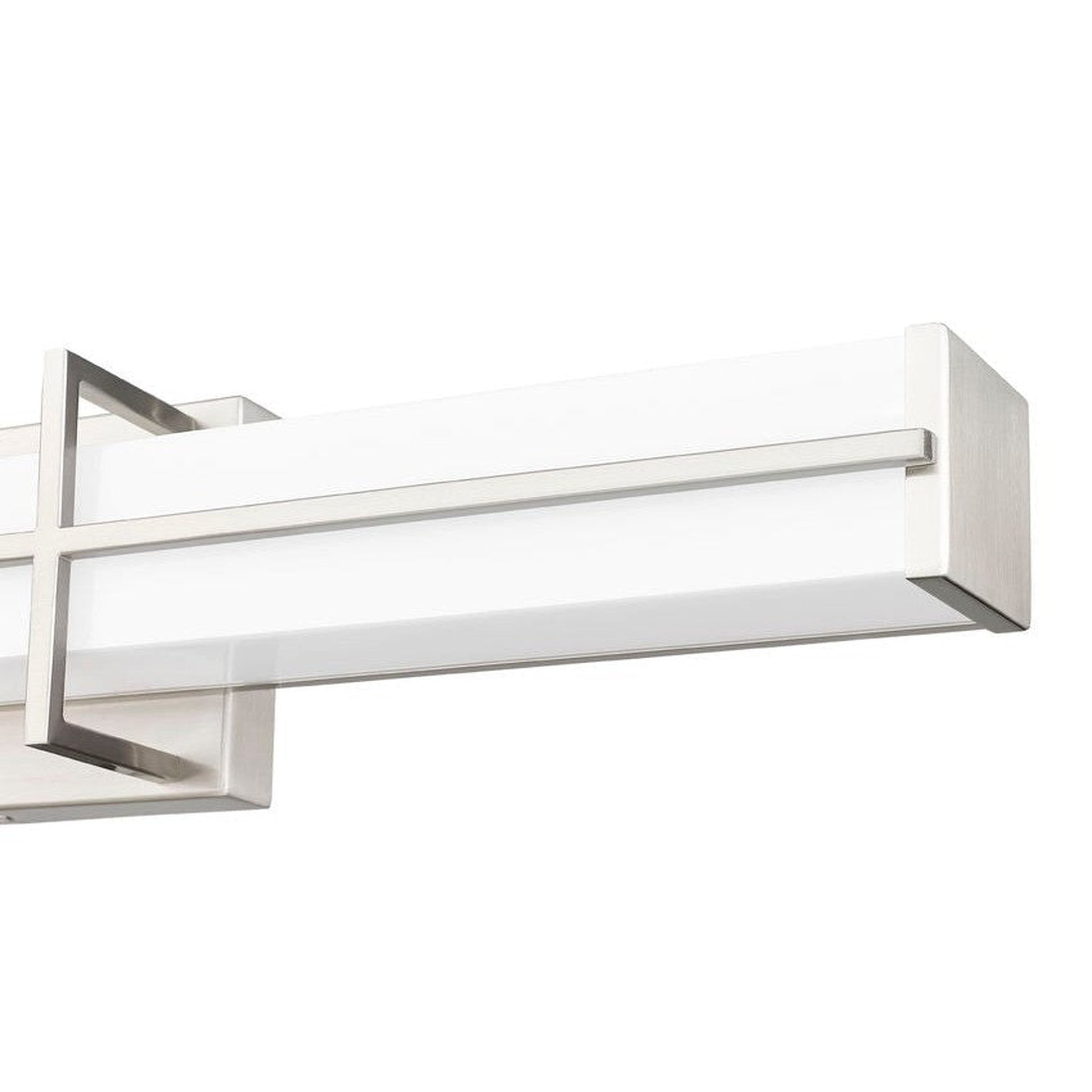 Z-Lite Harrison 25" 1-Light LED Brushed Nickel and Frosted Shade Vanity Light