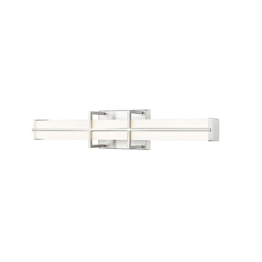 Z-Lite Harrison 25" 1-Light LED Brushed Nickel and Frosted Shade Vanity Light