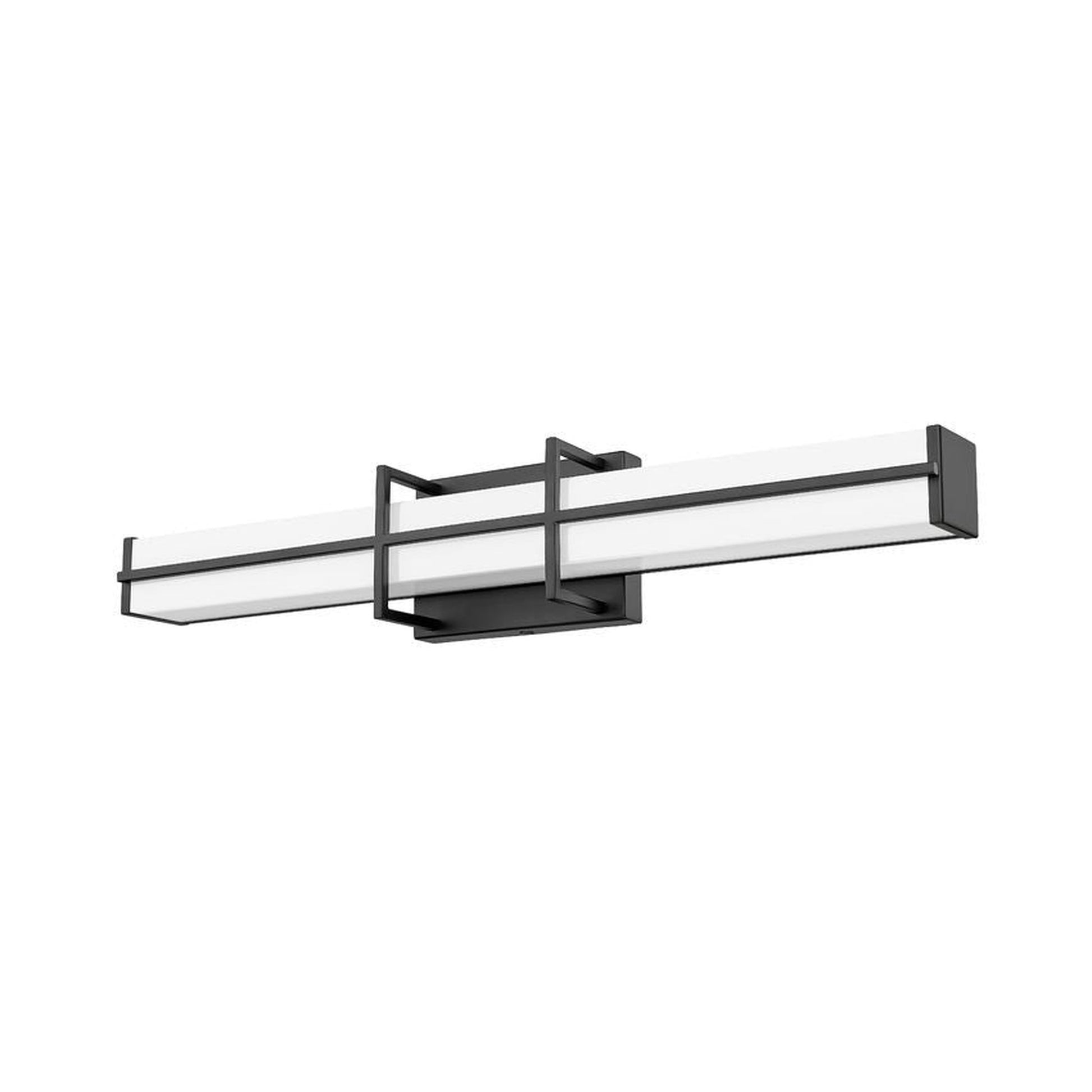 Z-Lite Harrison 25" 1-Light LED Matte Black and Frosted Shade Vanity Light