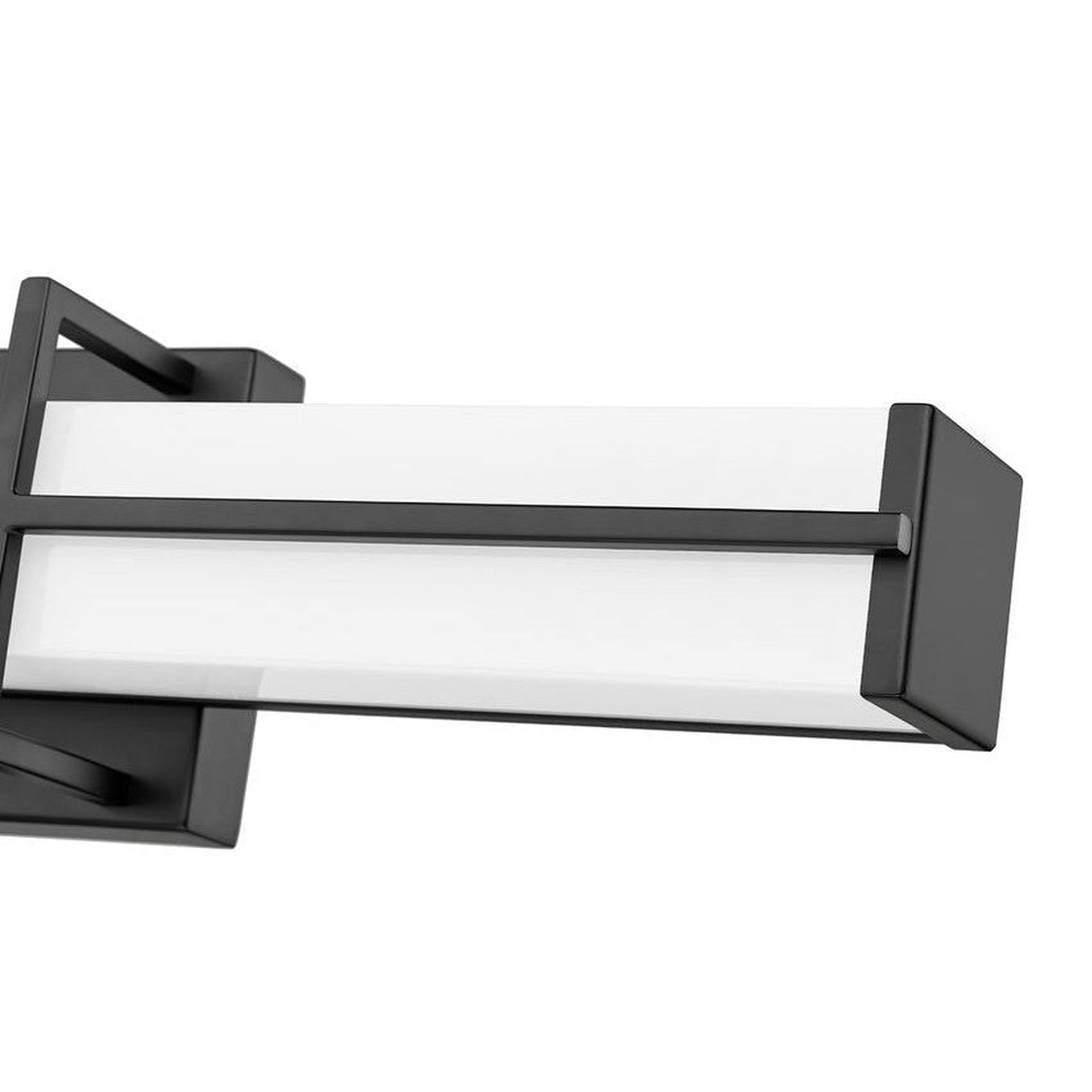 Z-Lite Harrison 25" 1-Light LED Matte Black and Frosted Shade Vanity Light