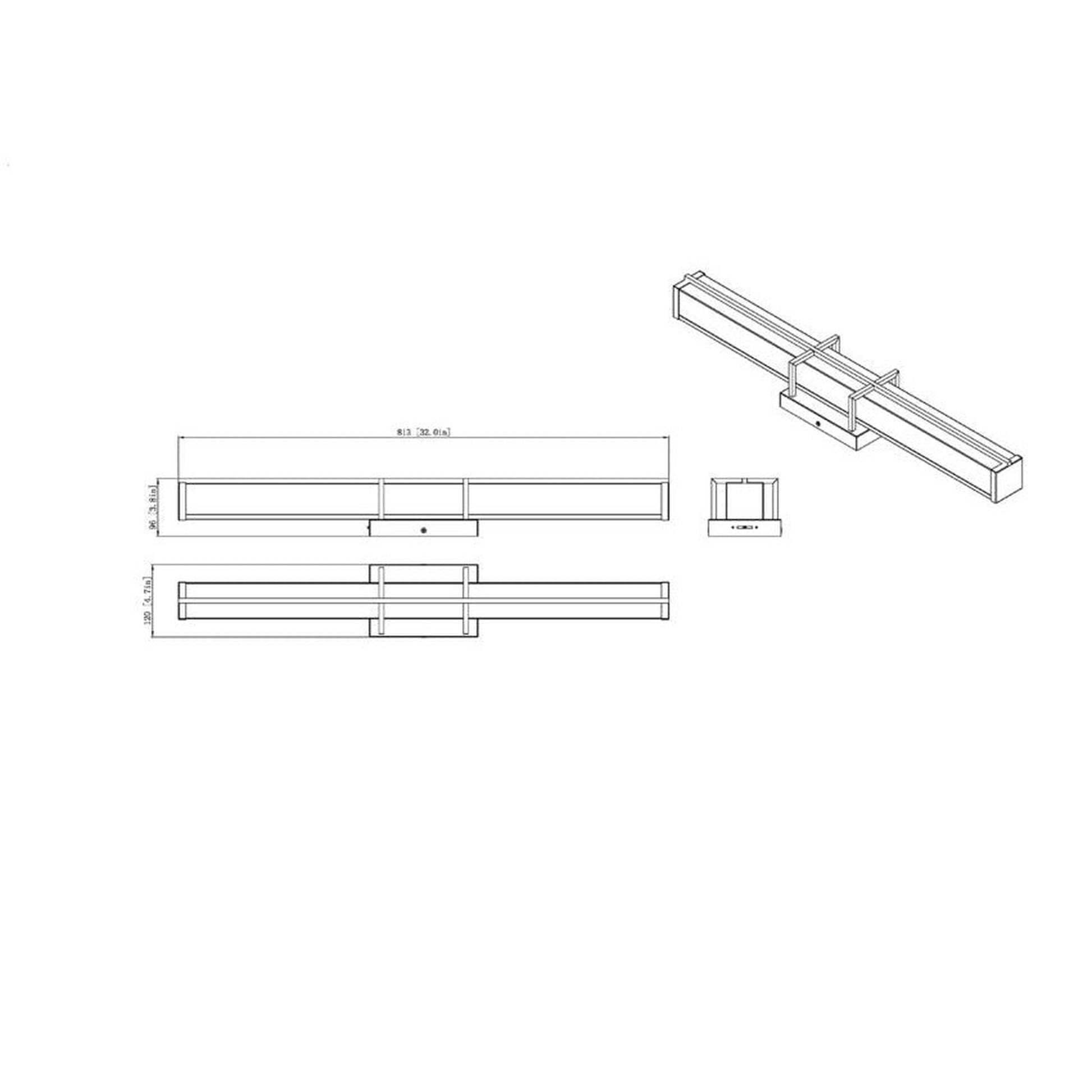 Z-Lite Harrison 32" 1-Light LED Brushed Nickel and Frosted Shade Vanity Light