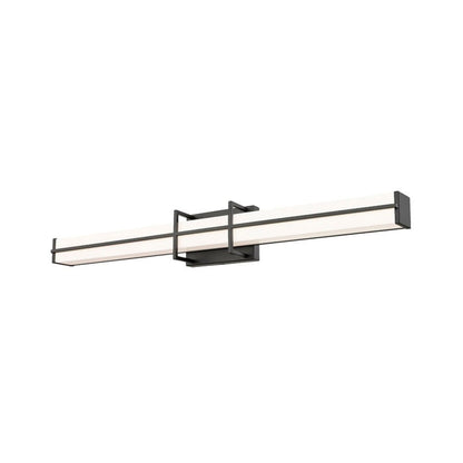 Z-Lite Harrison 32" 1-Light LED Matte Black and Frosted Shade Vanity Light