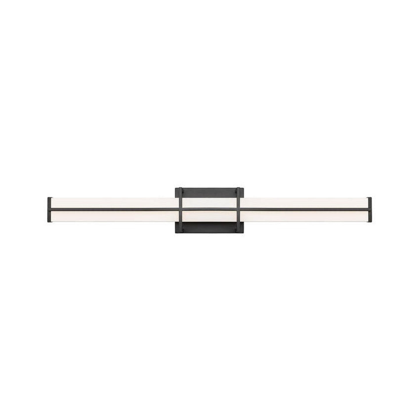 Z-Lite Harrison 32" 1-Light LED Matte Black and Frosted Shade Vanity Light