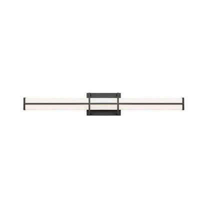 Z-Lite Harrison 32" 1-Light LED Matte Black and Frosted Shade Vanity Light