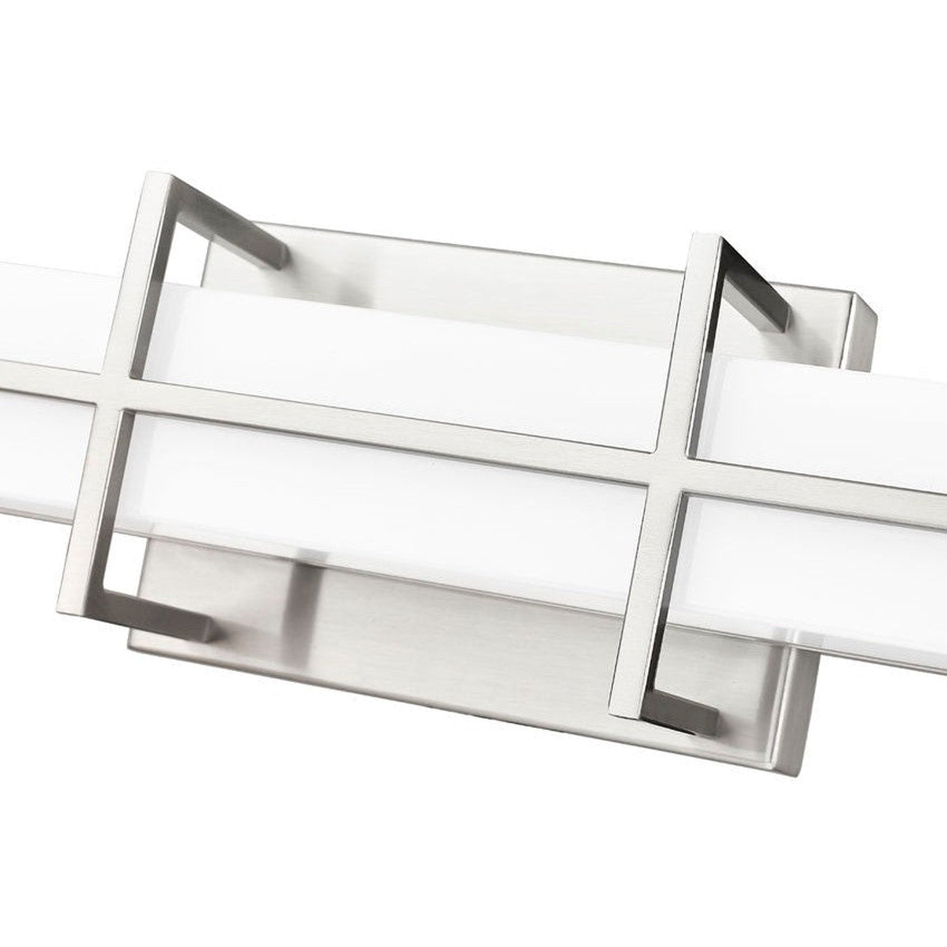 Z-Lite Harrison 40" 1-Light LED Brushed Nickel and Frosted Shade Vanity Light