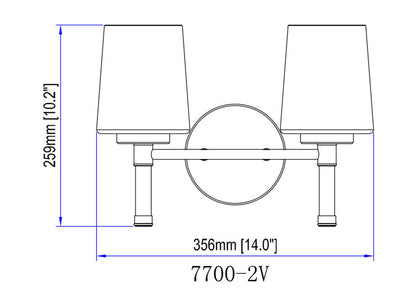 Z-Lite Henri 14" 2-Light Matte Black Steel Frame White Opal Glass Shade Vanity Lighting