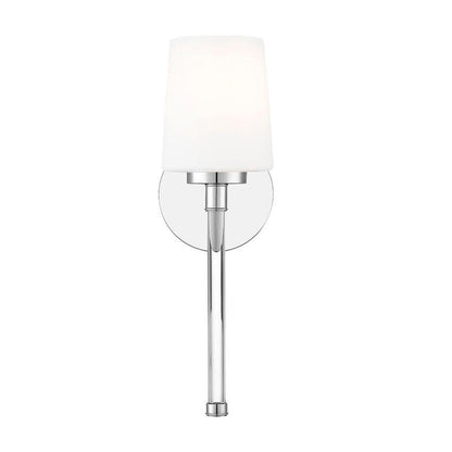Z-Lite Henri 5" 1-Light Chrome Steel Frame White Opal Glass Shade Wall Sconce