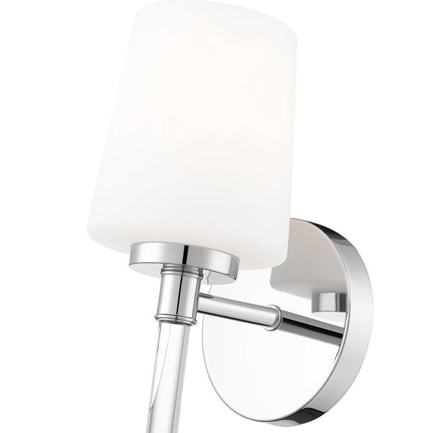Z-Lite Henri 5" 1-Light Chrome Steel Frame White Opal Glass Shade Wall Sconce