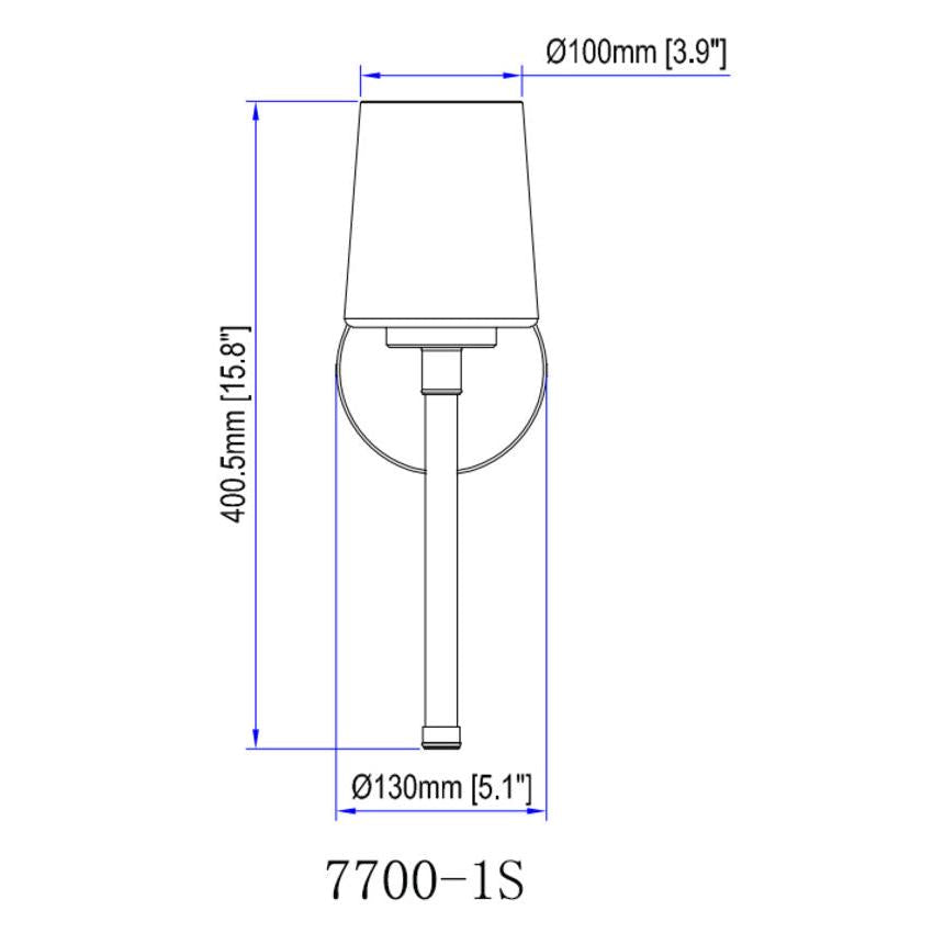 Z-Lite Henri 5" 1-Light Modern Gold Steel Frame White Opal Glass Shade Wall Sconce