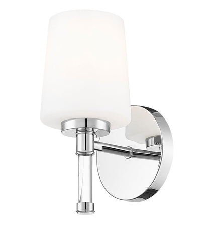 Z-Lite Henri 7" 1-Light Chrome Steel Frame White Opal Glass Shade Vanity Lighting