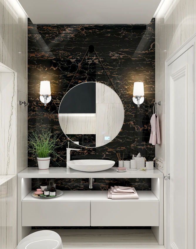 Z-Lite Henri 7" 1-Light Chrome Steel Frame White Opal Glass Shade Vanity Lighting