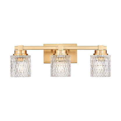 Z-Lite Jacqueline 23" 3-Light Modern Gold Steel Frame Clear Diamond Shade Vanity Light