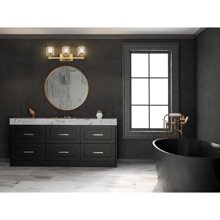 Z-Lite Jacqueline 23" 3-Light Modern Gold Steel Frame Clear Diamond Shade Vanity Light