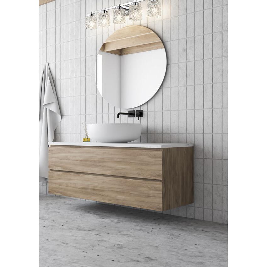 Z-Lite Jacqueline 40" 5-Light Chrome Steel Frame Clear Diamond Shade Vanity Light