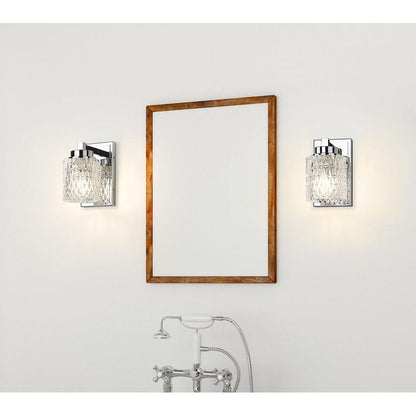 Z-Lite Jacqueline 7" 1-Light Chrome Steel Frame Clear Diamond Glass Shade Wall Sconce