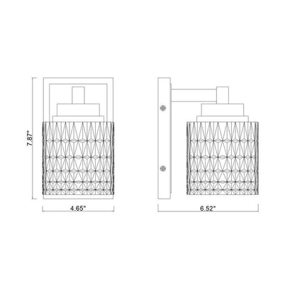 Z-Lite Jacqueline 7" 1-Light Modern Gold Steel Frame Clear Diamond Glass Shade Wall Sconce