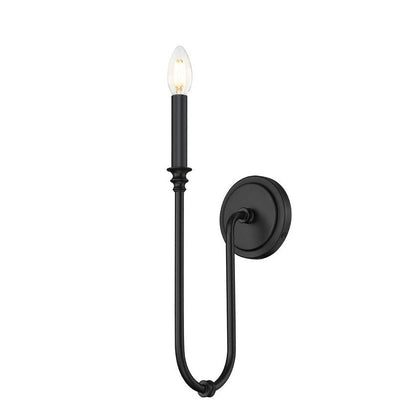 Z-Lite Jisele 6" 1-Light Matte Black Steel Frame White Linen Shade Wall Sconce