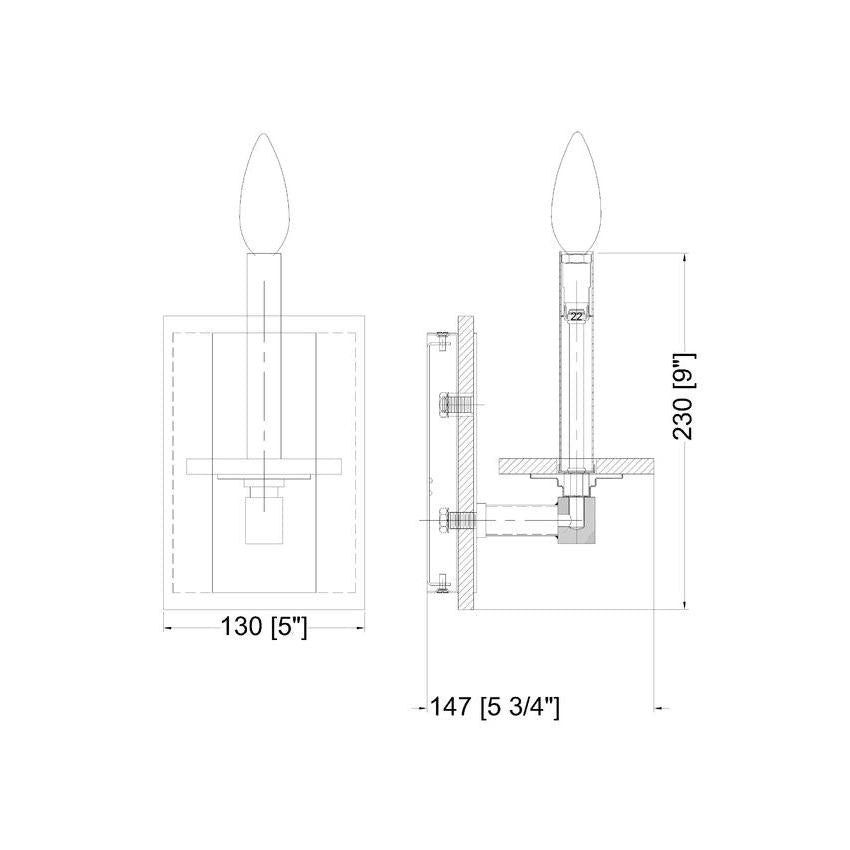 Z-Lite Kaden 1-Light Candelabra Bulb Base Matte Black Steel Frame Stone Alabaster Shade Wall Sconce