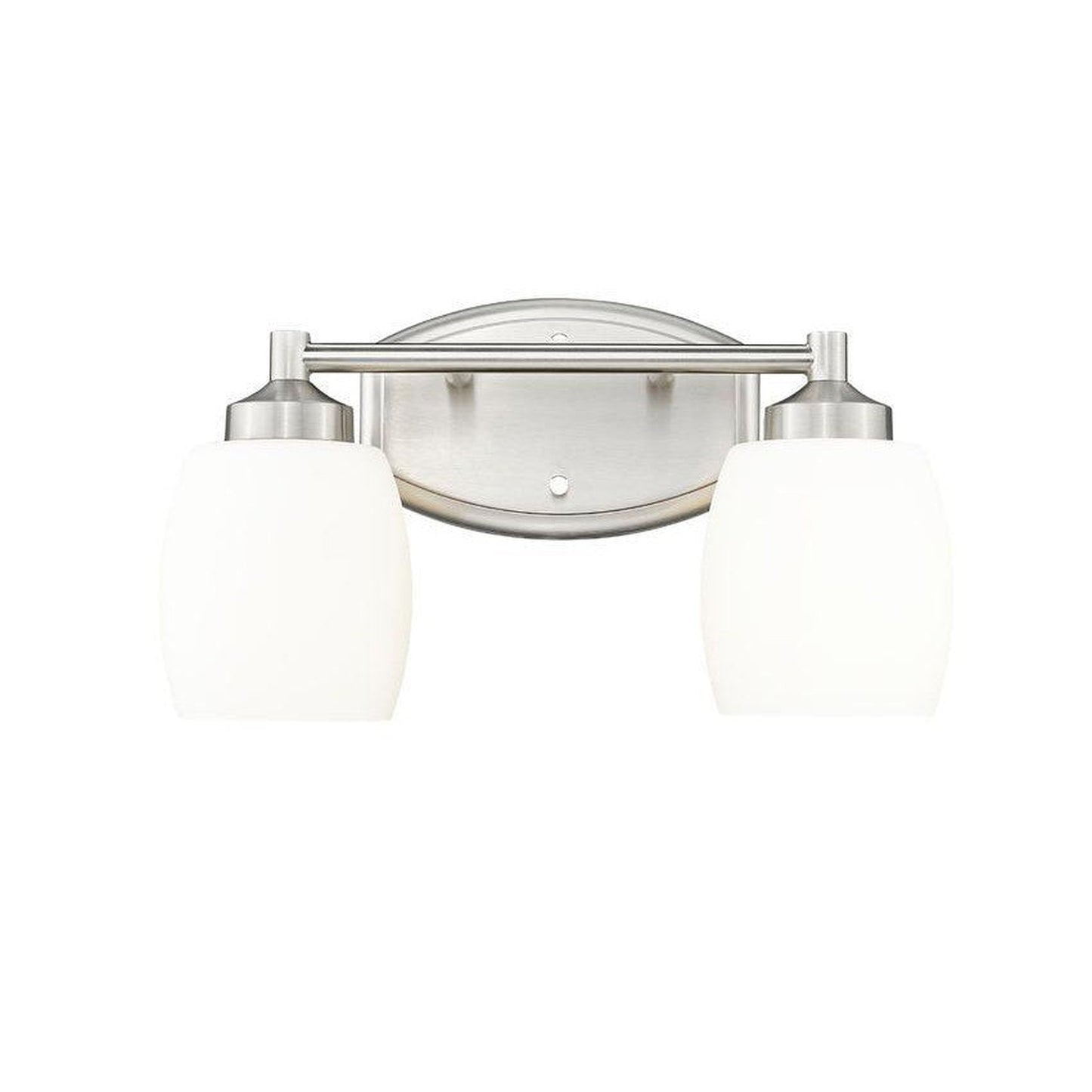 Z-Lite Kendrick 15" 2-Light Brushed Nickel Steel Vanity Light With Matte Opal Glass Shade