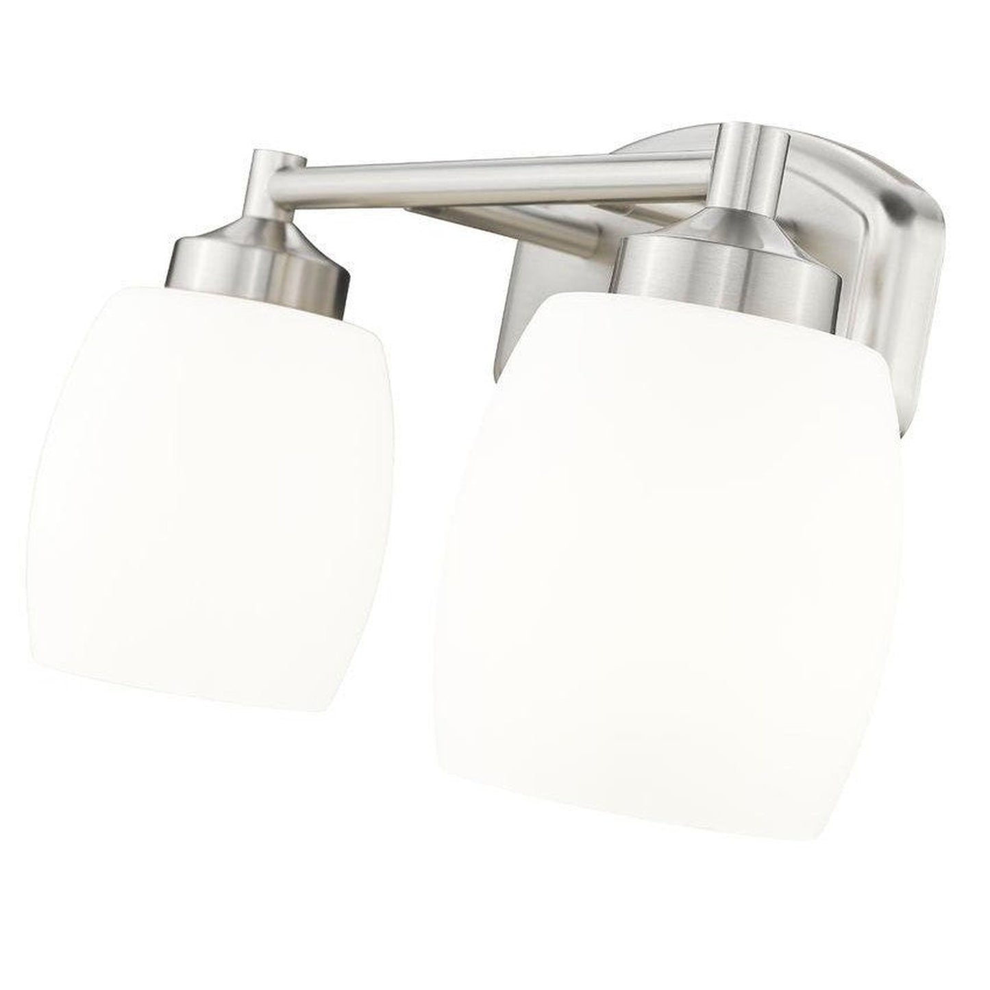 Z-Lite Kendrick 15" 2-Light Brushed Nickel Steel Vanity Light With Matte Opal Glass Shade