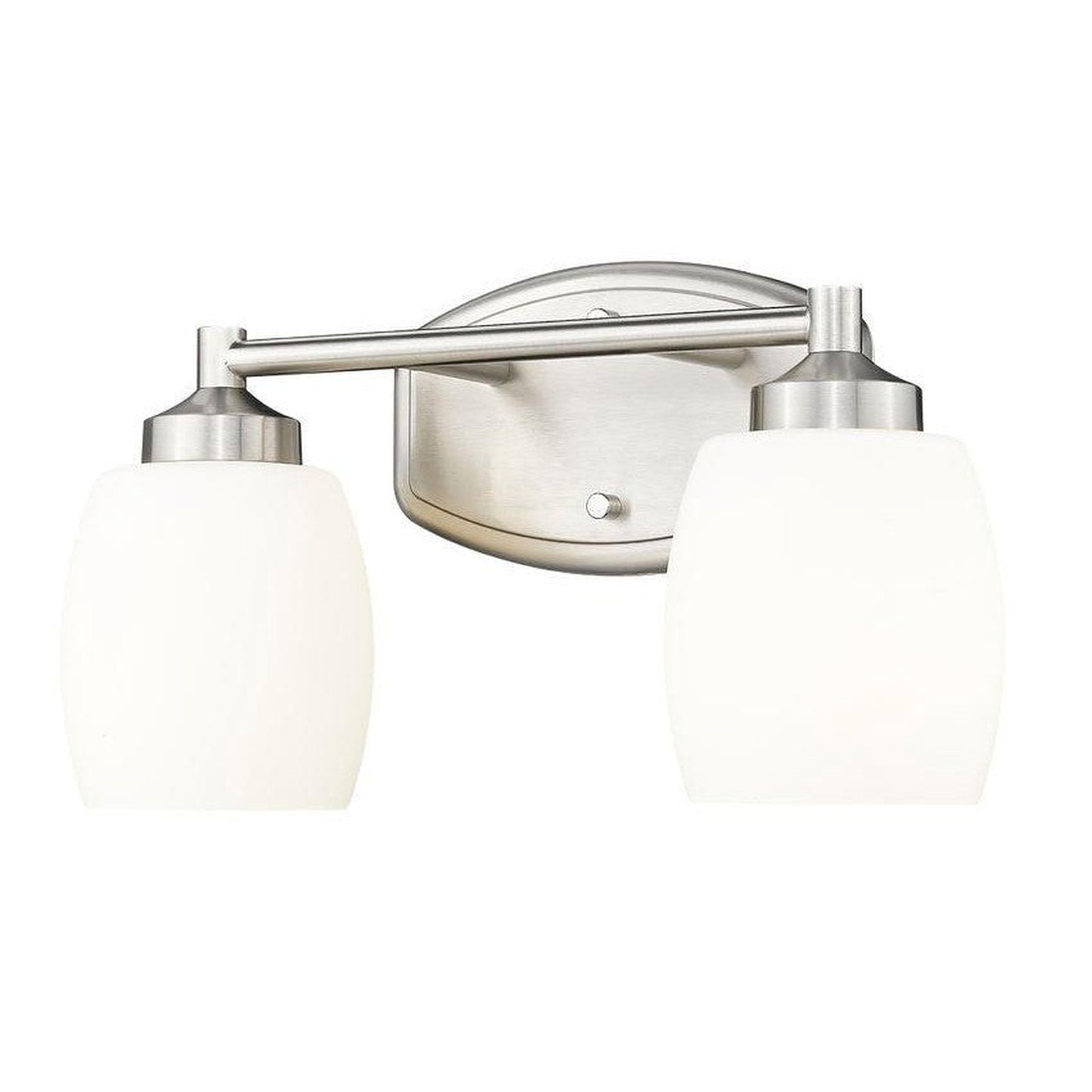 Z-Lite Kendrick 15" 2-Light Brushed Nickel Steel Vanity Light With Matte Opal Glass Shade