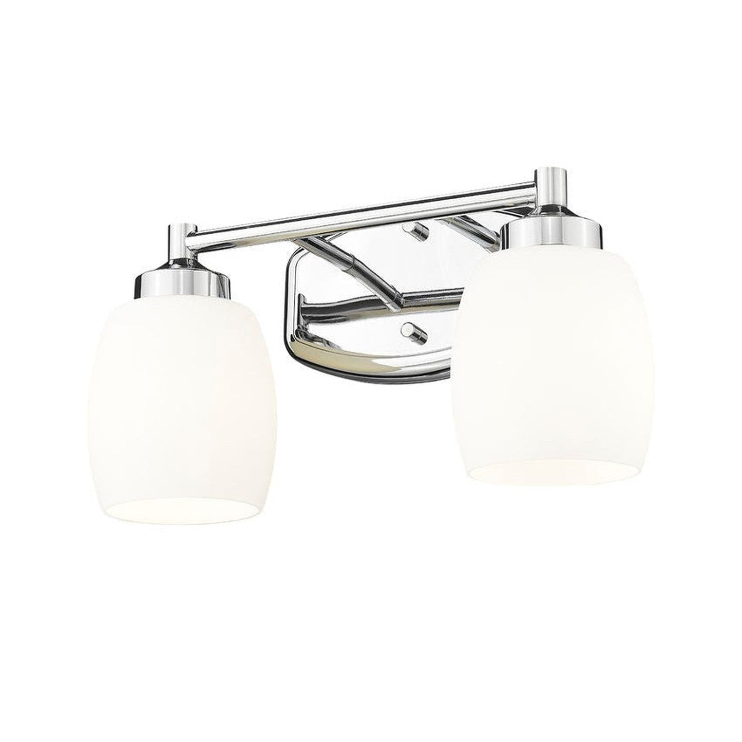 Z-Lite Kendrick 15" 2-Light Chrome Steel Vanity Light With Matte Opal Glass Shade