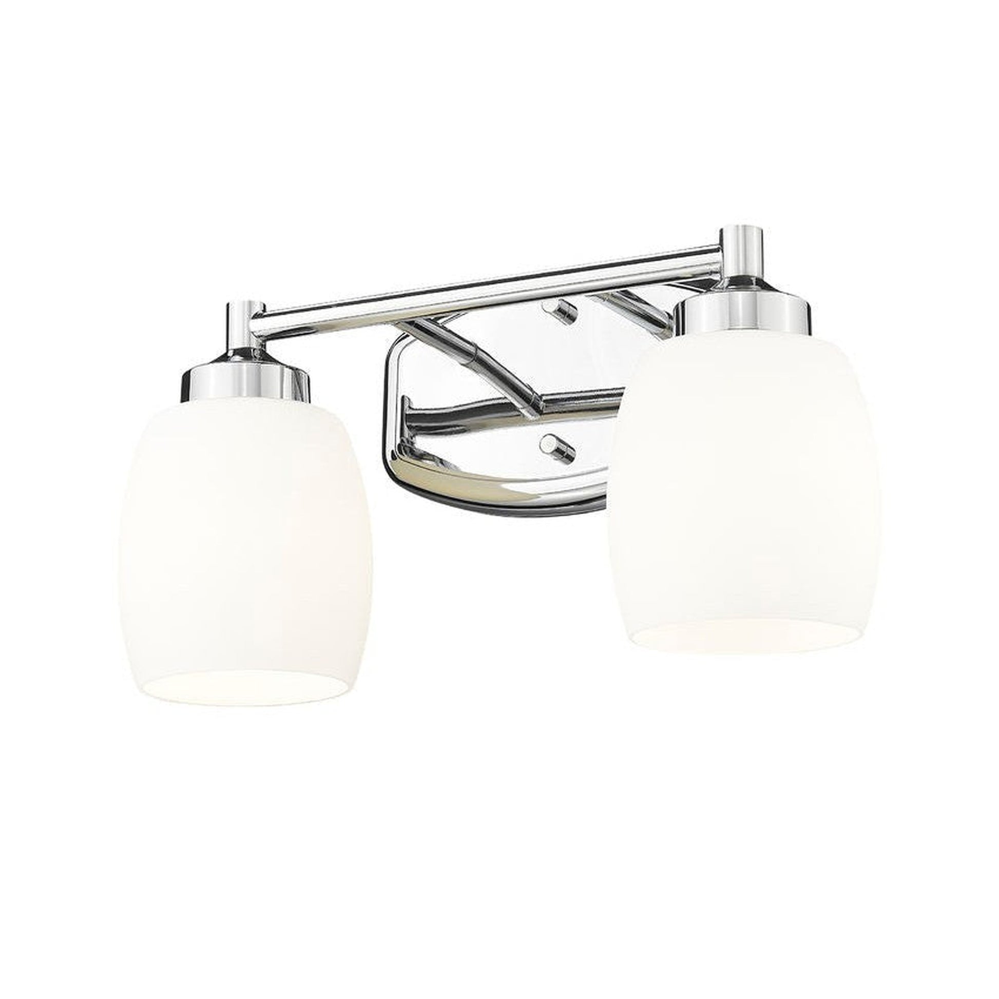 Z-Lite Kendrick 15" 2-Light Chrome Steel Vanity Light With Matte Opal Glass Shade