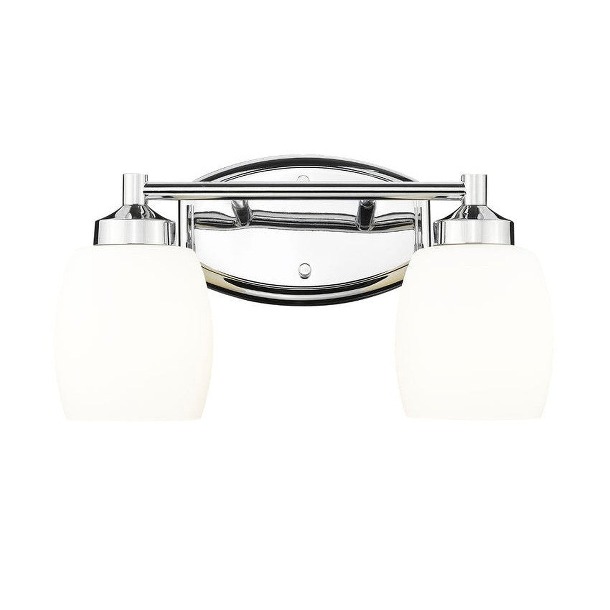 Z-Lite Kendrick 15" 2-Light Chrome Steel Vanity Light With Matte Opal Glass Shade