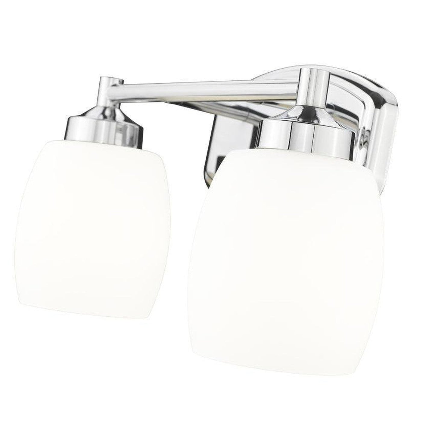 Z-Lite Kendrick 15" 2-Light Chrome Steel Vanity Light With Matte Opal Glass Shade