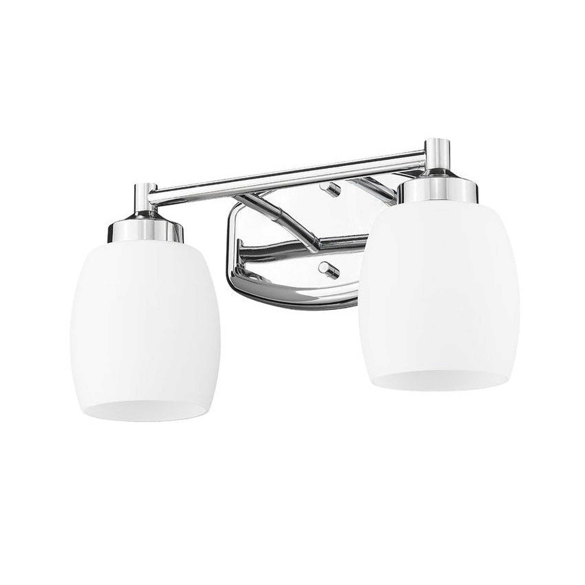 Z-Lite Kendrick 15" 2-Light Chrome Steel Vanity Light With Matte Opal Glass Shade