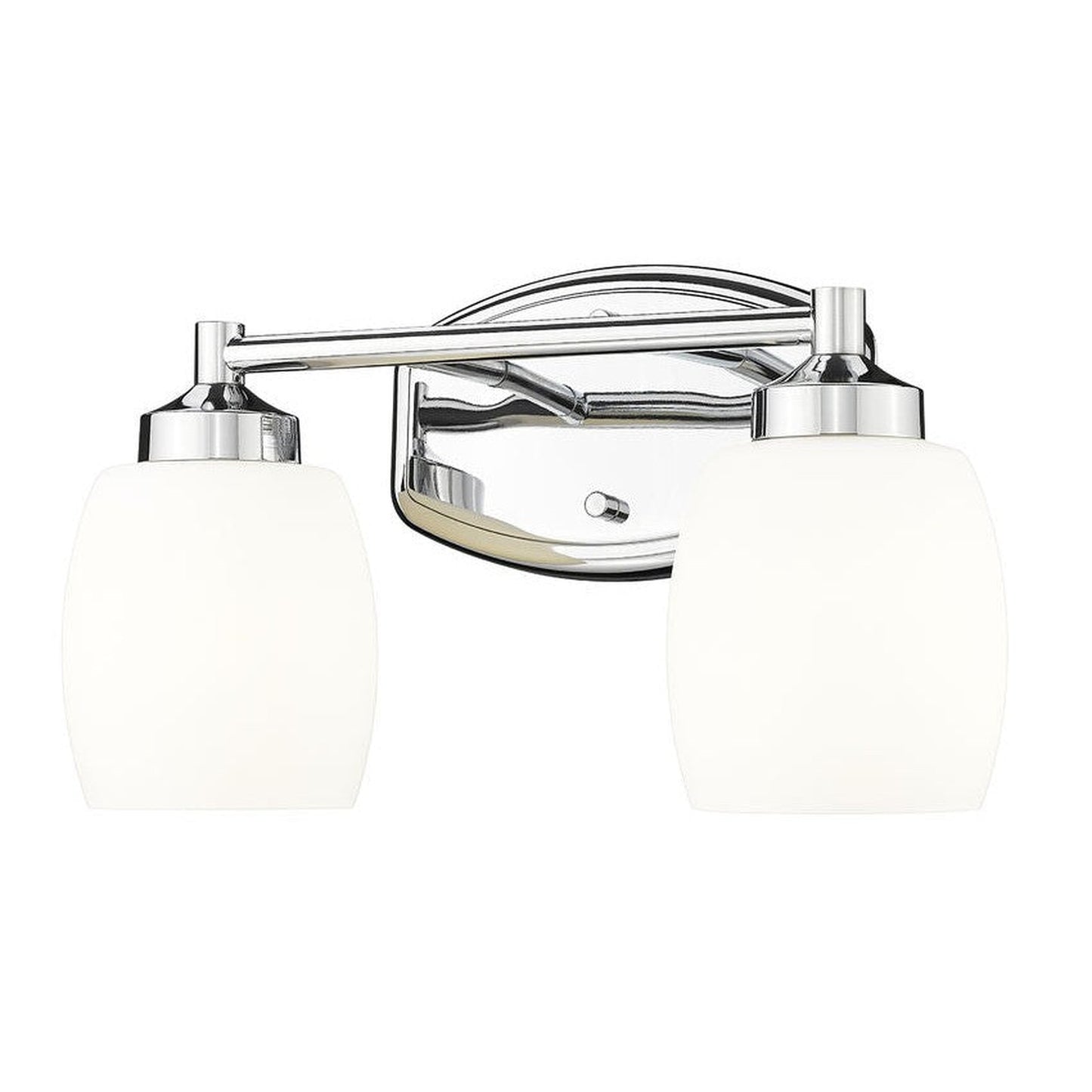 Z-Lite Kendrick 15" 2-Light Chrome Steel Vanity Light With Matte Opal Glass Shade