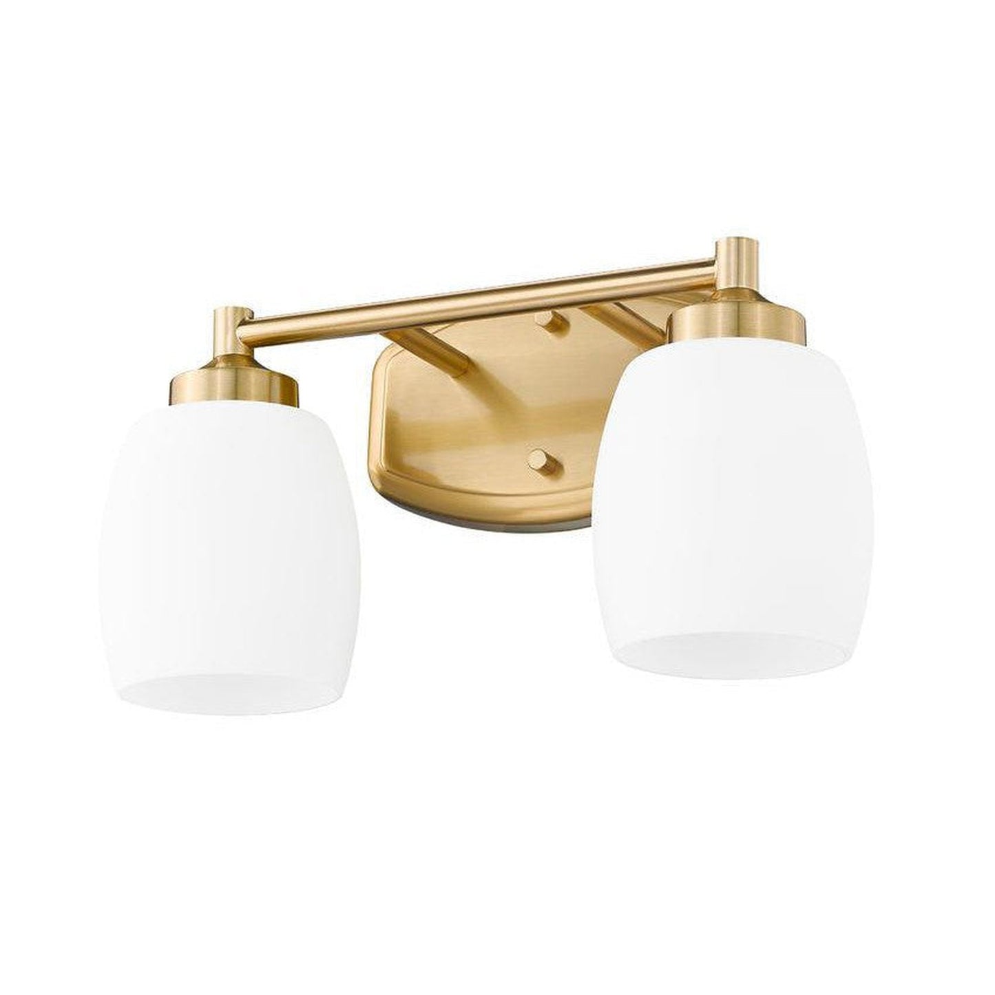 Z-Lite Kendrick 15" 2-Light Luxe Gold Steel Vanity Light With Matte Opal Glass Shade