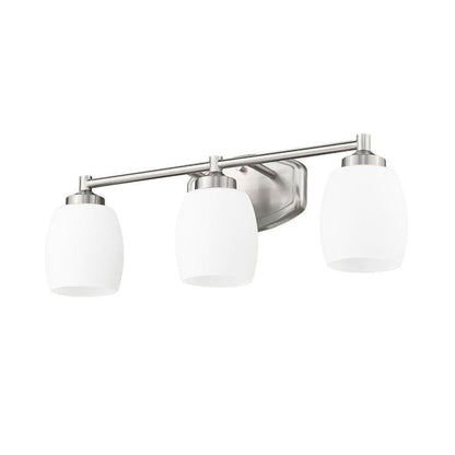 Z-Lite Kendrick 23" 3-Light Brushed Nickel Steel Vanity Light With Matte Opal Glass Shade